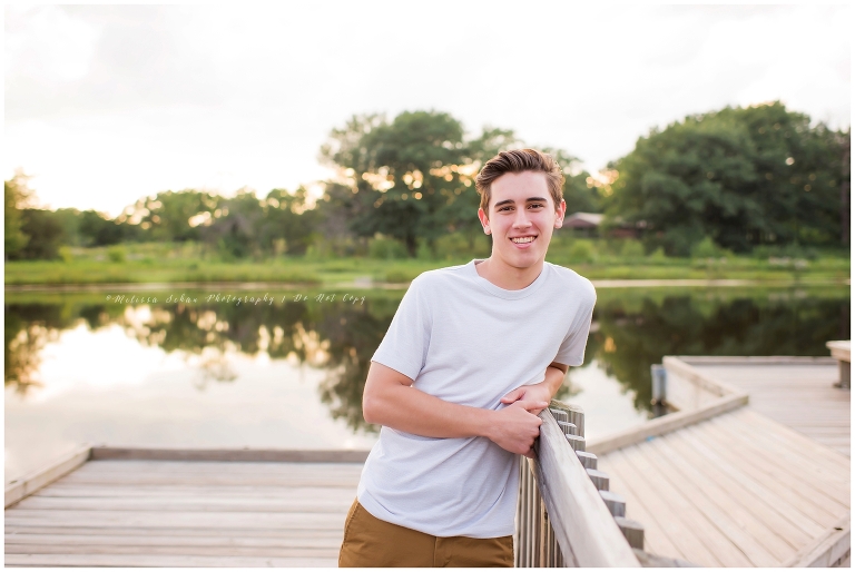 Barrington Illinois high school senior guy outdoor photography session at lake